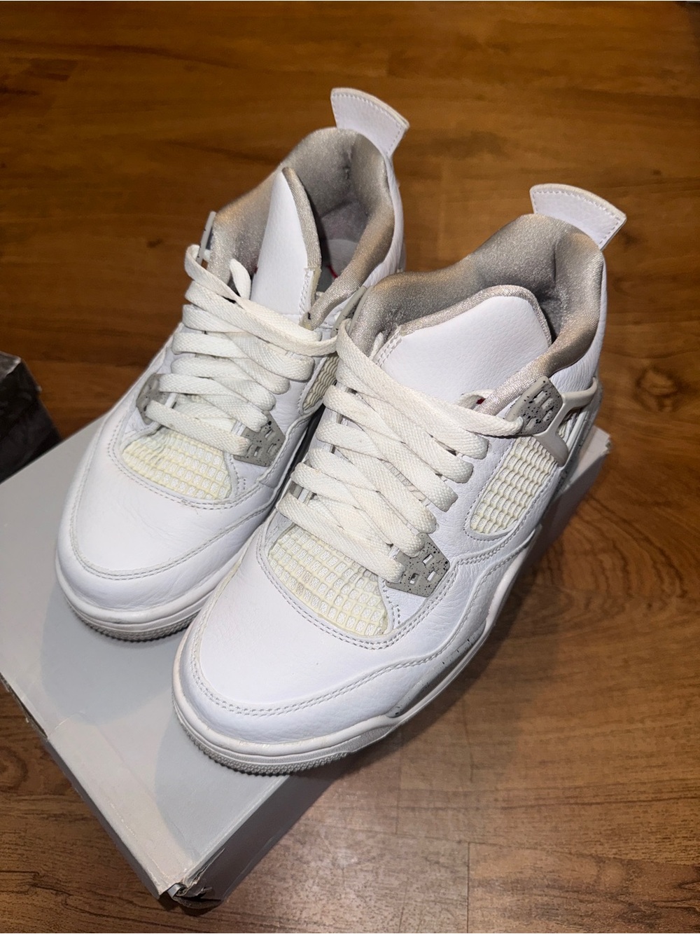 Jordan Men's White Leather and Grey Accented Sneakers